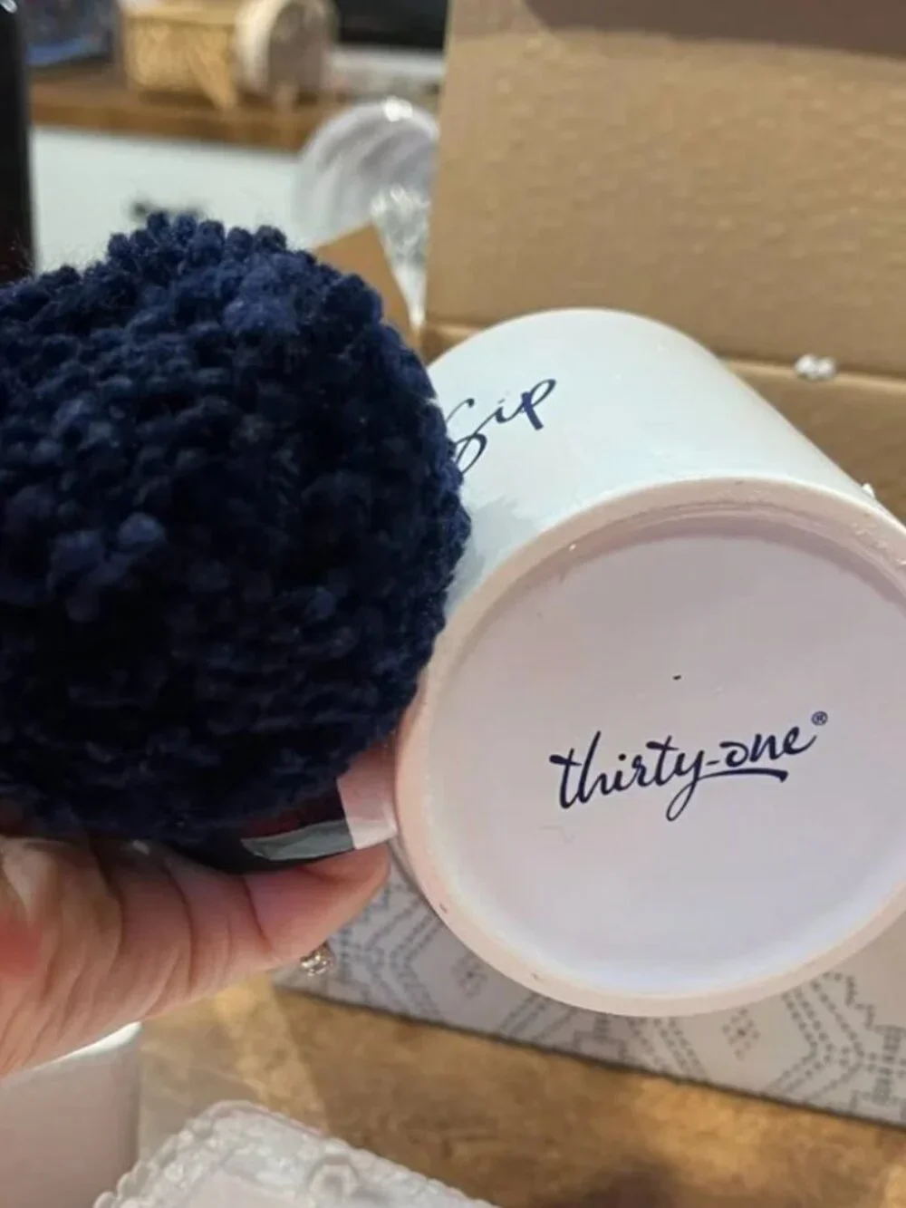 Thirty-One Gifts Mug with Pom Pom NIP